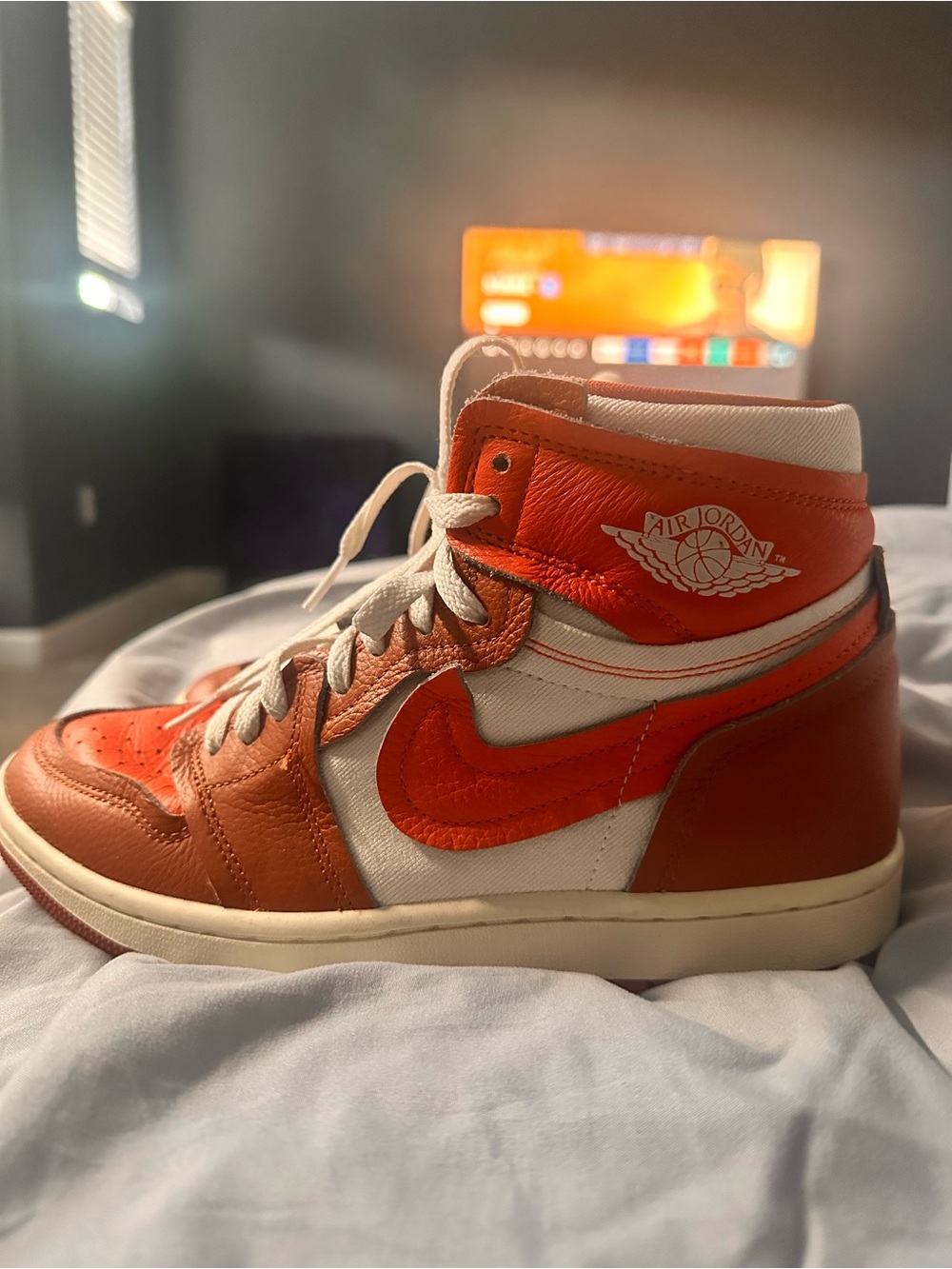 Jordan Kids' High-Top Sneakers in Orange and White